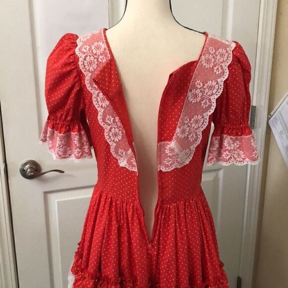 Made especially for you by Marilyn Marshall. Lace ruffles dot dress - Picture 7 of 15